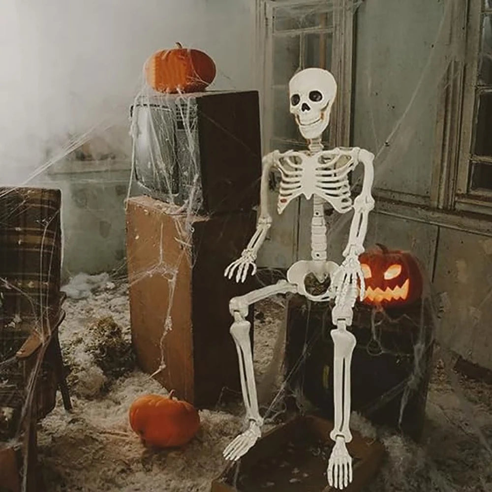 Halloween Decorations Skeleton,3 Foot Posable Human Shape Skeleton,Halloween Fake Bone Horror Decoration