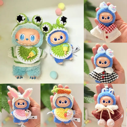 Shawl for Mini Labubu 4.0 the Monster Pin for Love Series Clothes Animal Drool Bib Headband Labubu Cartoon Outfit