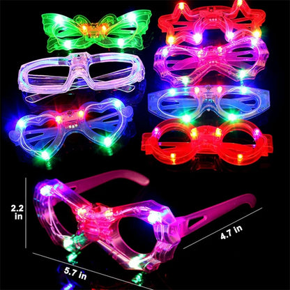 Home Suitable for Home Rave,Halloween,New Year,Birthday Gifts Light Up Glasses Christmas Gifts Costume Christmas Party Gifts