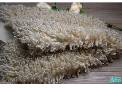 Purple 2cm Long Hair Imitation Beach Wool Small Curly Lamb Volume Plush Garment Fur Fabric Newborn Baby Photography Props