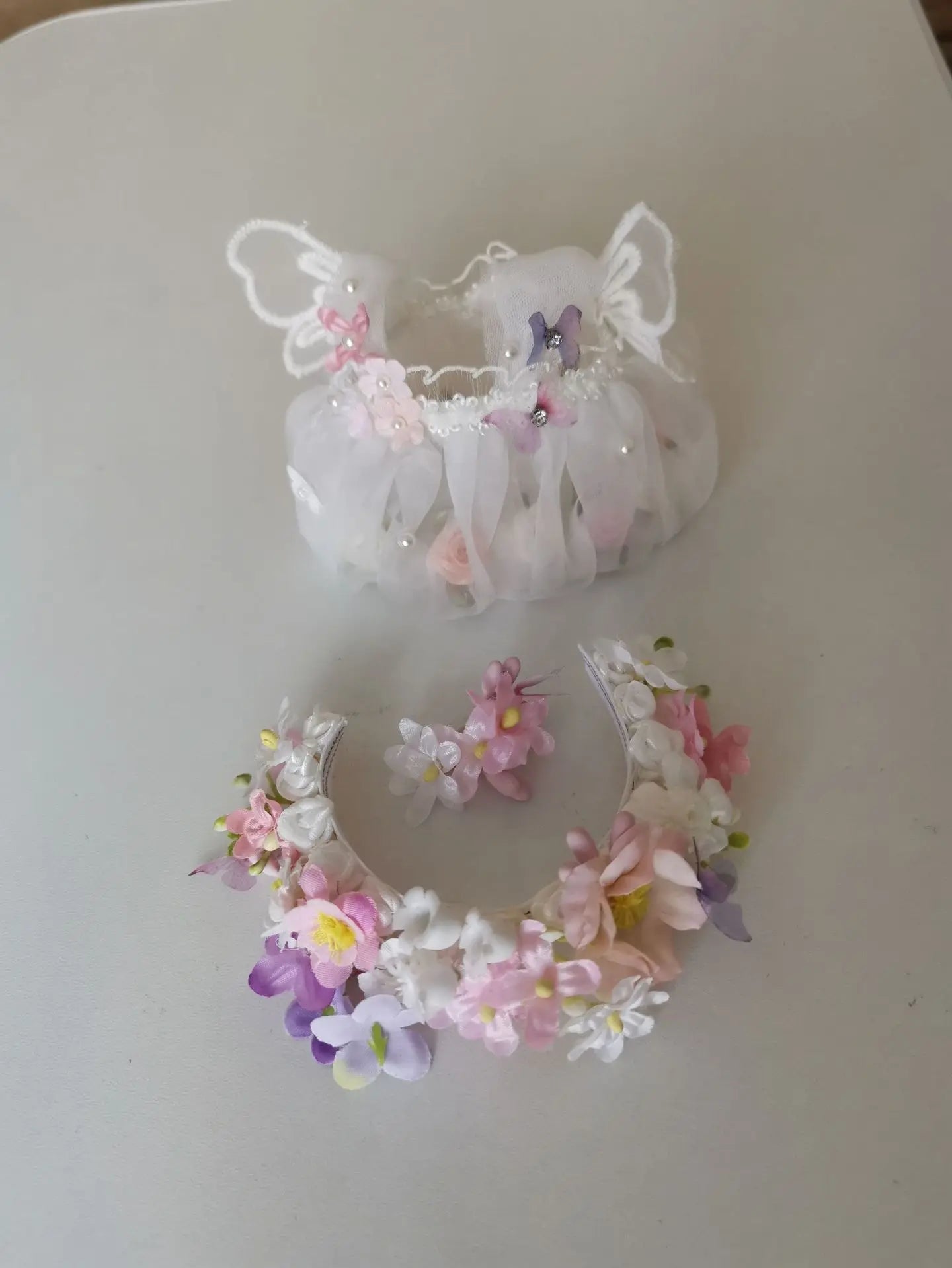 17cm Mini Doll'S Clothes Outfit Accessories for Labubu Idol Flower Fairy Skirt Handmade Hairpin National Headdress Clothing