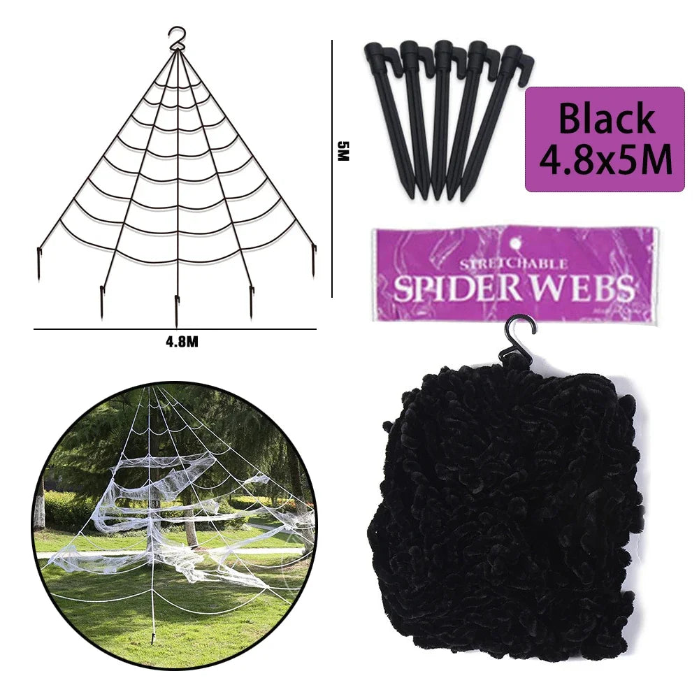Horror Halloween Spider Web Giant Stretchy Cobweb for Yard Outdoor Haunted House Bar Decoration Supplies Halloween Party Props