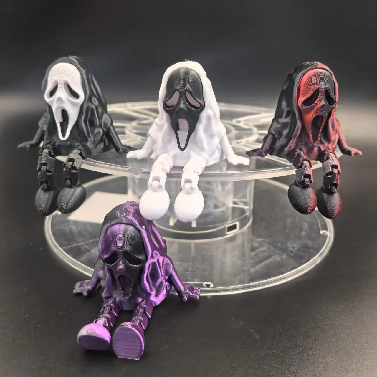 3D Printed Figurines Halloween Skull Ornament Joint Movable Home Desktop Decoration Creative Children's Educational Toys Gifts