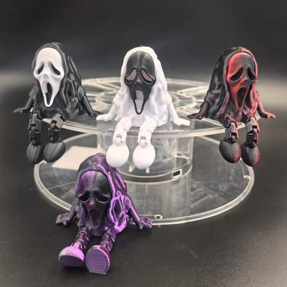 3D Printed Figurines Halloween Skull Ornament Joint Movable Home Desktop Decoration Creative Children's Educational Toys Gifts