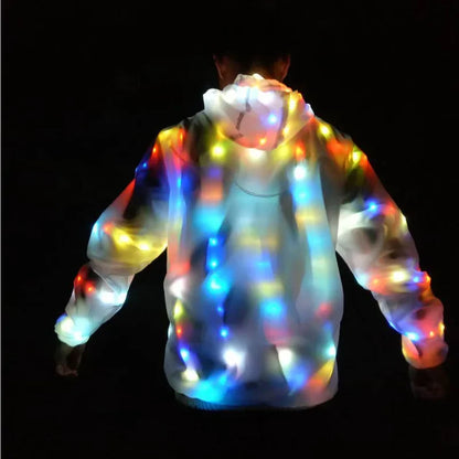 Halloween Rave Jacket Led Light Waterproof Clothes Cool Night Run Props Adult Kids Dance Performance Child Flash Fancy Dress