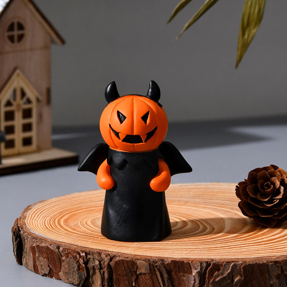 1PCS Cute Halloween Decor Set - Ghost Witch Pumpkin Resin Figurines for Home Tabletop Party Ghost Festival Decorations Gifts