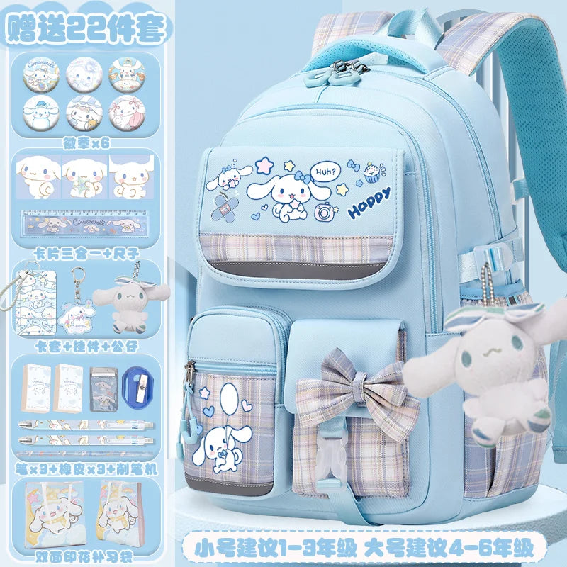 Sanrio Cinnamon Dog Cute Fashion Print School Bag for Primary School Students, Stylish Children's Back-To-School Backpack