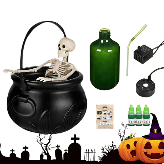 Witches Cauldron Vintage Decor Black Bowl Cauldron With Diffuser Complete Exquisite Kettle Party Supplies Halloween Decoration