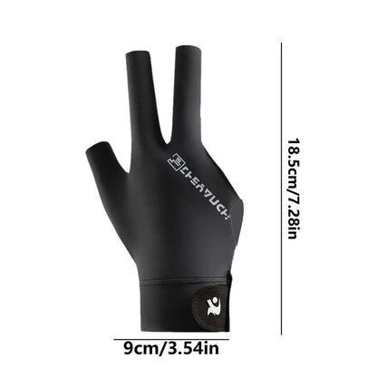 Billiards Glove Left Hand Three Finger Snooker Billiard Glove Non Slip Stickers Elasticity Billiard Training Gloves Accessories