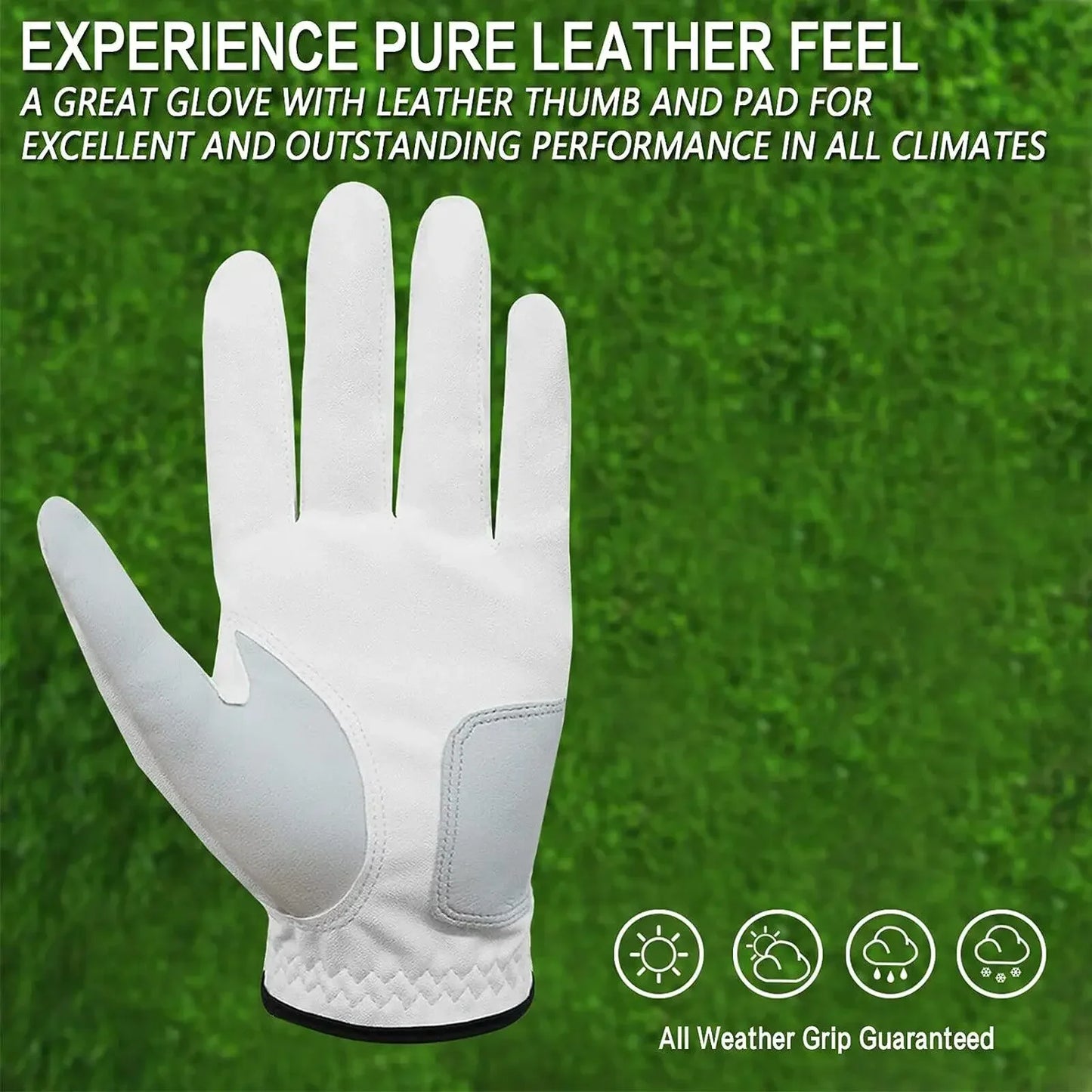 USA Flag Golf Gloves Men's Left Hand Right Hand Leather 5 Pack Golfer All Weather Grip