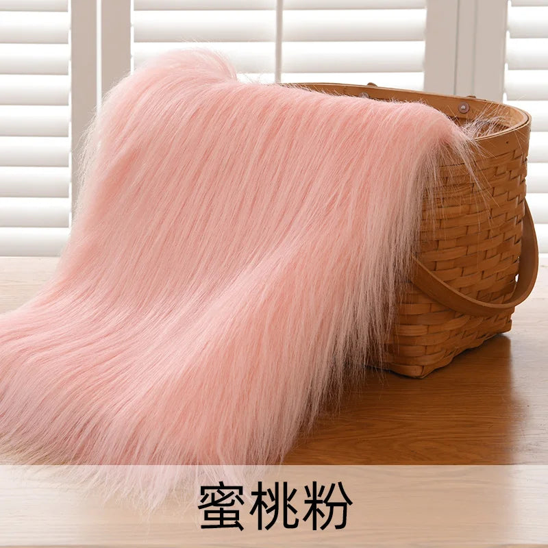 Dolls Long Plush Fabric Per Meter for Upholstery Coats Chair Cover Sewing Plain Fashion Fur Textile Needlework Thick Comfortable