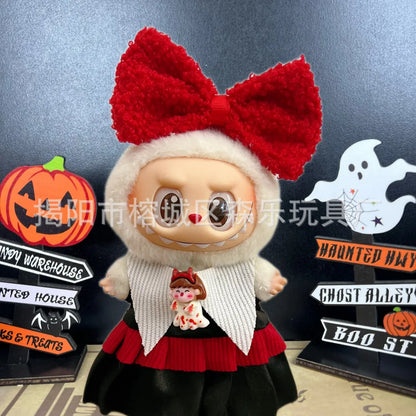 Only Clothing for Labubu Halloween Magical Witch Doll Costume Standing Posture 17cm Vinyl Doll Changing Doll Accessories Gift