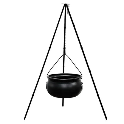 Halloween Decor Outdoor Large Witch Cauldron on Tripod With Lights Candy Bucket Halloween Bonfire Horror Carnival Party Decor