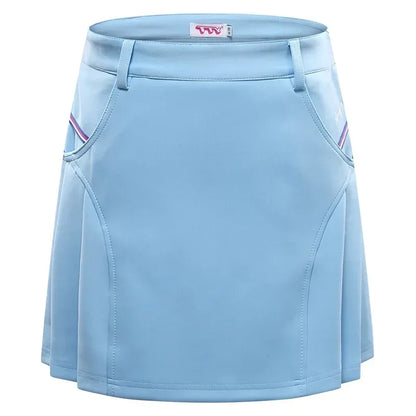 TTYGJ Women Pleated Golf Skirt High Waist Slim Tennis Skirt Breathable Outdoors Running Fitness Skorts  Built Safety Shorts