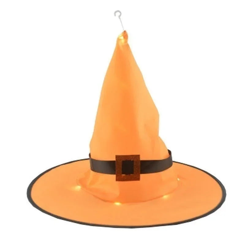 Halloween Decoration Outdoor Hanging Lighted Glowing Witch Hat Lights String Battery  Outdoor Yard Tree Decorations