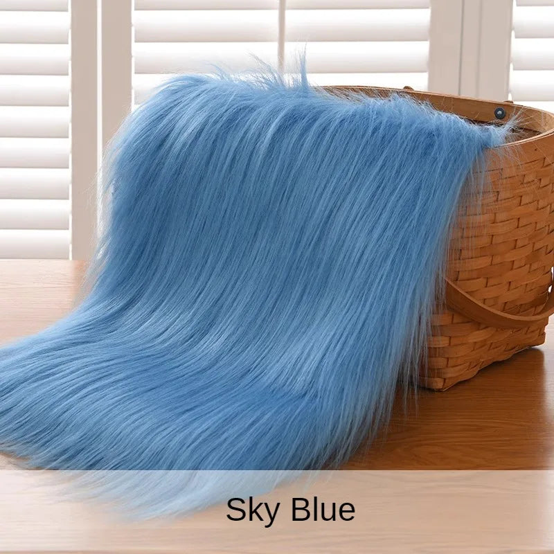Dolls Long Plush Fabric Per Meter for Upholstery Coats Chair Cover Sewing Plain Fashion Fur Textile Needlework Thick Comfortable