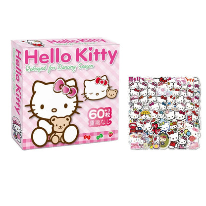 60Pcs Anime Stickers Sanrio Accessories Y2K Hello Kitty Things Kuromi Stickers Waterproof Cinnamoroll Pochacco Stickers Kid Toy