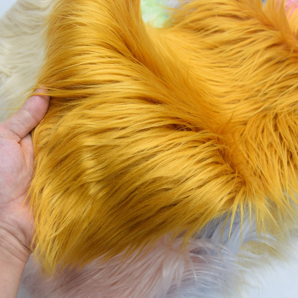 25x45cm 8cm Pile  Faux Fur Fabric for Sewing Make Cotton Doll Hair Diy Handmade Home Decoration Cosplay Fabric for Needlework