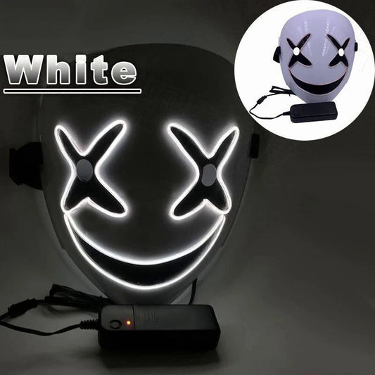 Weird LED Halloween Clown Luminous Mask, Full Color Selection, Crying and Smiling Clown, Weird and Scary, Group Costume