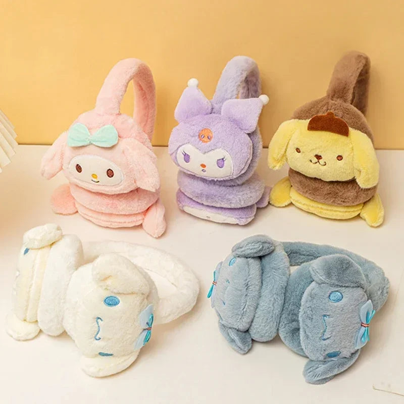 Sanrio Kuromi Cinnamoroll Melody Soft Plush Warmer Earmuff Earflap Winter Outdoor Cold Protection Ear-Muffs Ear Cover Gift