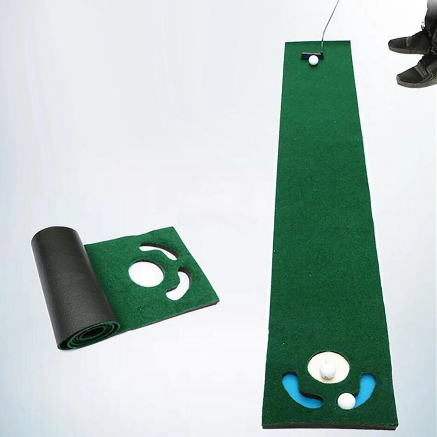Golf Putting Mat Golf Putting Practice Mat Portable Improve Putting Accuracy Foldable Golf Training Putting Practice Detection