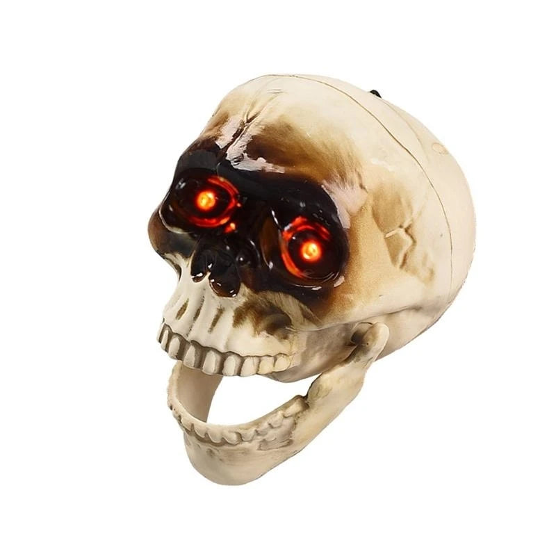 Talking Skull Ornament With Light and Sound Halloween Themed Party Accessory