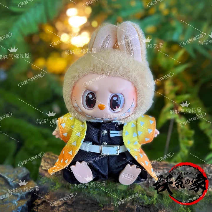 Labubu Clothes Doll Decorative Clothing 17cm Baby Clothes Labubu Sitting Party Baby Clothes Charcoal Zhilang Clothes