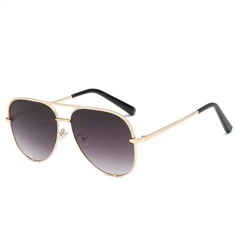 Woman Sunglasses Fashion Cool Pilot Style Polarized Glasses Luxury Glasses Mirror Retro Rivet Yellow Sun Glasses UV400