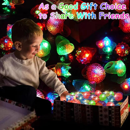 10/20/30/50pcs Glowing Rings LED Light Up Luminous Rings Party Favor Toys Flash Led Lights Glow in the Dark Party Supplies