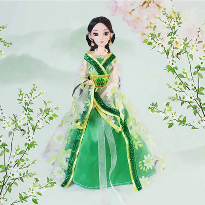New 30cm Doll Full Set Chinese Style Costume Doll Set 1/6 Bjd Doll With Headwear Girls Play House Dress Up Toys