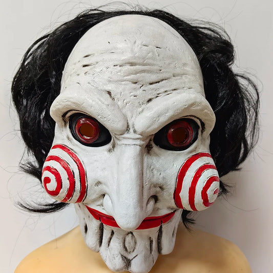 Halloween Party Costume Latex Horror Saw Mask Movie Horror the Jigsaw Full Head Mask Fancy Dress Party Accessories