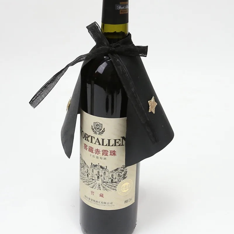 Halloween Mini Witch Hat Bottle Decoration Halloween Party Wine Bottle Hat Happy Halloween Day 2025 Home Dinner Table Supplies