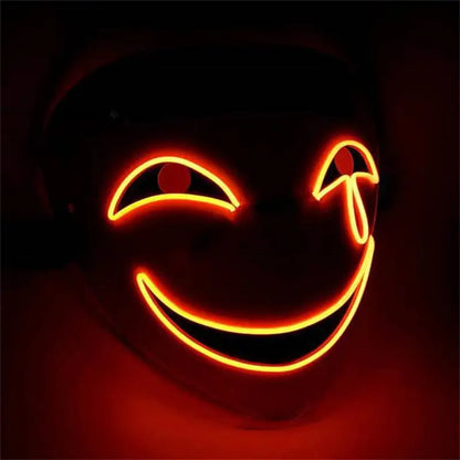 Halloween Led Mask 5 Colors Uniform Light Soft Light Unique Led Design Comfortable to Wear Scary Clown Mask Show Led Light Mask
