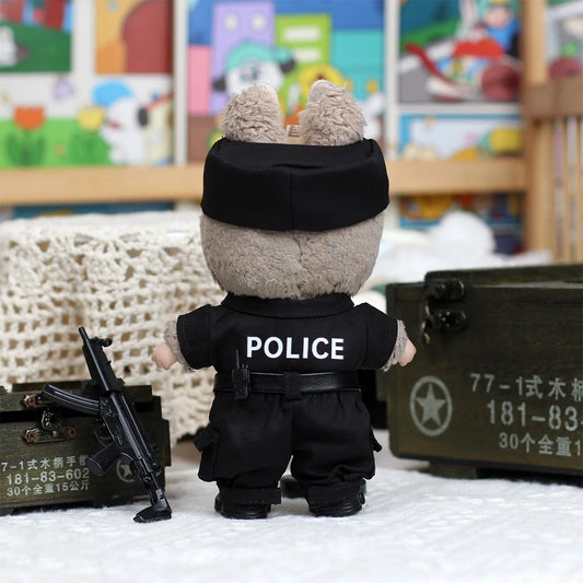 For 17 Cm Ropa Labubu V1/V2/V3 Doll Clothes Outfit Cool Swat Suit Sunglasses Police Uniform Doll Wearing for Labubu Accessories
