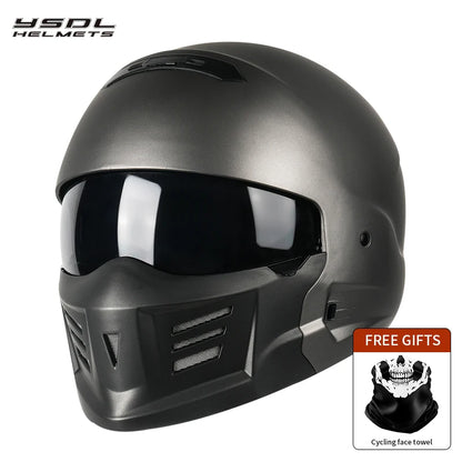 Scorpion Helmet Sunscreen Retro Motorcycle Full Helmet Men  Women Detachable Face Mask Combination Helmets Summer Safety Helmet