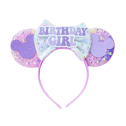 2024 New Design Pattern Mickey Mouse Ears Hairband Sequin Bows Girl Adult Kids Halloween Party Cosplay Hair Accessories