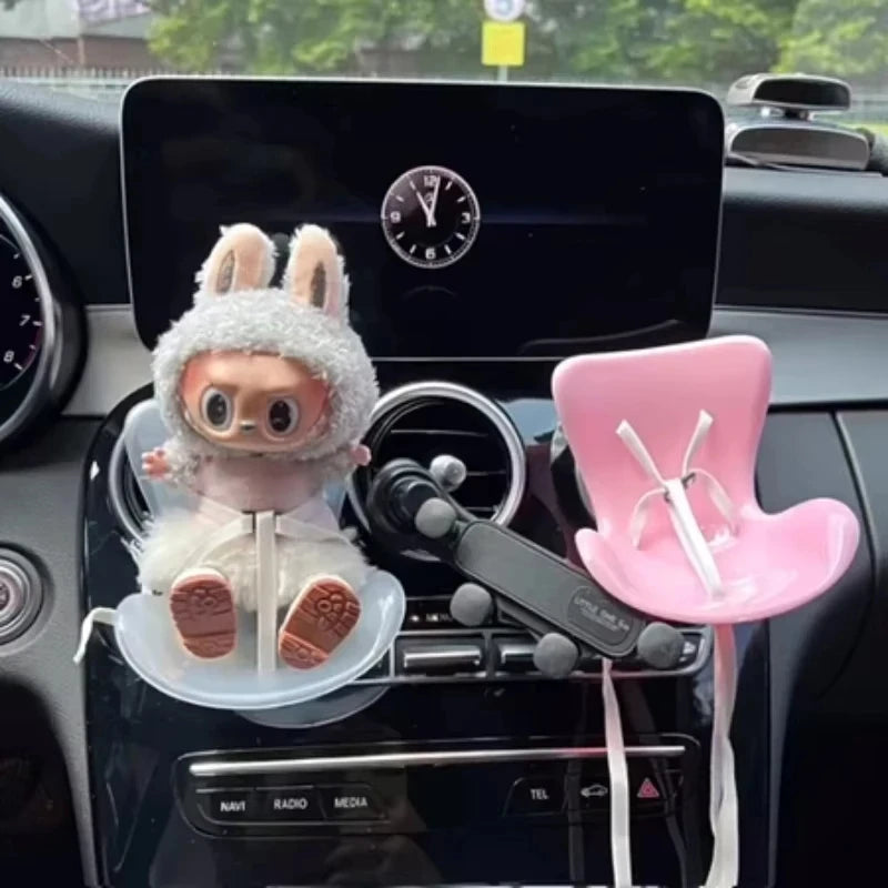 Cartoon Labubu Doll Seat Kawaii Ob11 Car Air-Conditioning Accessory Aromatherapy Decoration Toys Girls Gifts