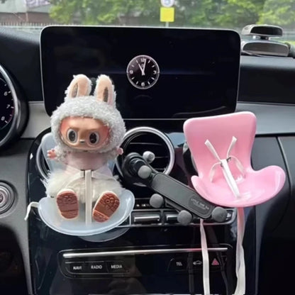 Cartoon Labubu Doll Seat Kawaii Ob11 Car Air-Conditioning Accessory Aromatherapy Decoration Toys Girls Gifts