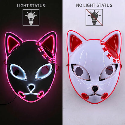 New Designed Glowing Halloween Party Mask Flashing LED Masks EL Neon Light Cosplay Mask Costume Props Glow Party Supplies
