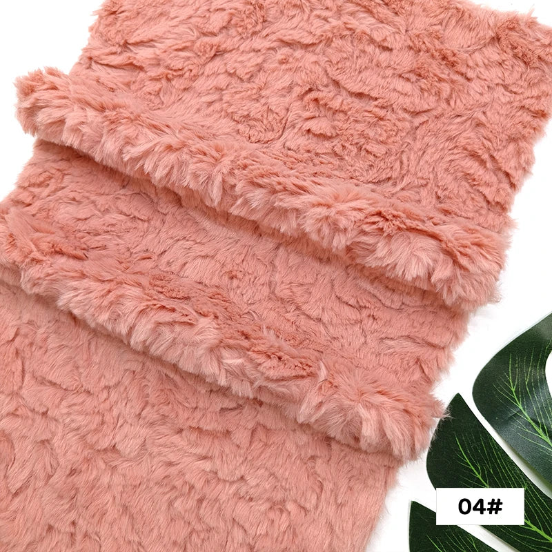 25x45cm Embossed Microfiber Plush Faux Fur Furry Fabric Soft Imitation Rabbit Fur DIY Doll Garment Coat Jacket Sewing Material