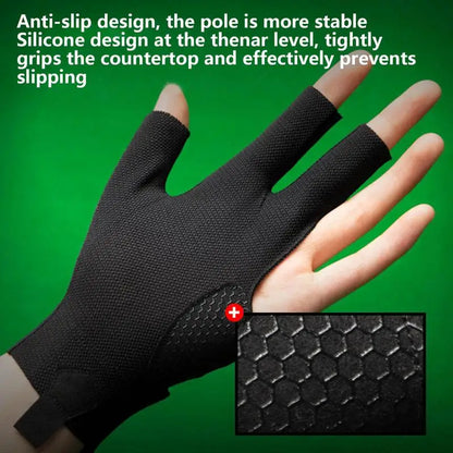 Open Finger Billiard Pool Gloves Adjustable Sticker Snookers 1pc Billiards Cue Gloves Smooth Soft Portable Training Accessories