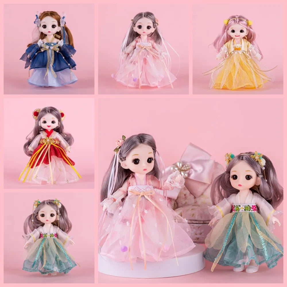 Multiple Colors Ancient Dress Bjd Doll Hanfu Princess Little Princess 17cm Ancient Girl Doll Plastic Chinese Costume