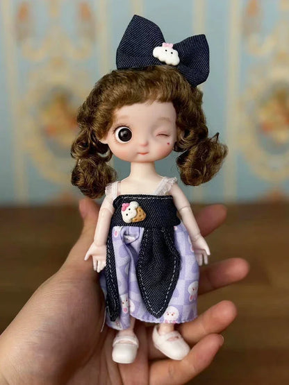Lovely 17cm Doll 1/8 Bjd Dolls Mini Playhouse Doll Toy Kids Girls Dolls Toy Gift