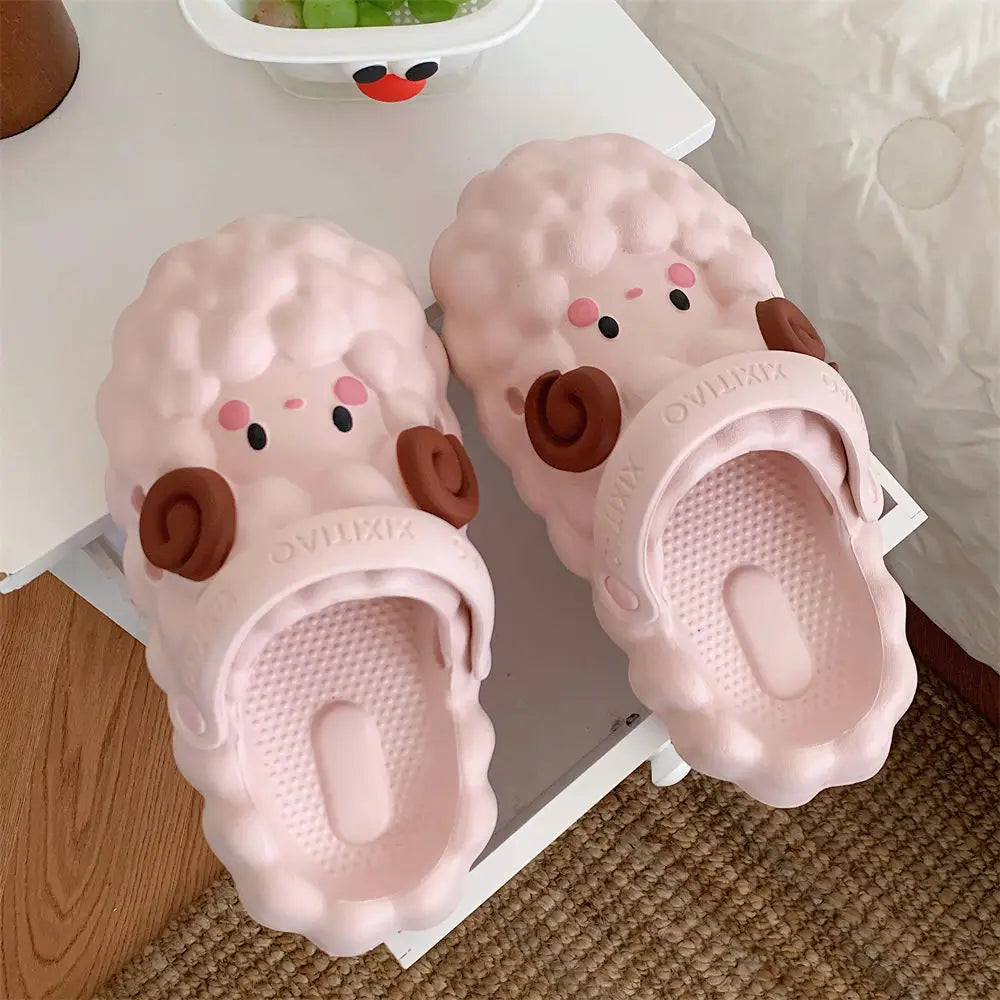 Parent Child Cute Lamb Slipper Shoes for Boys and Girls Eva Slippers Beach Children Sandals Summer Slides Shoes