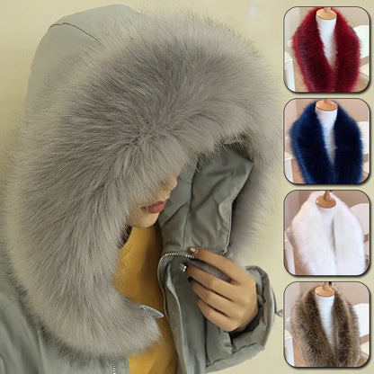 Winter Faux Fur Collar Scarf Women Warm Thick Imitation Fur Shawl Collar Fluffy Neck Warmer Scarves Coat Clothes Accessories