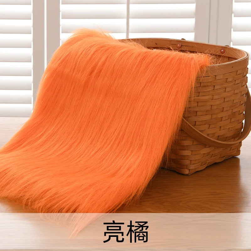 Dolls Long Plush Fabric Per Meter for Upholstery Coats Chair Cover Sewing Plain Fashion Fur Textile Needlework Thick Comfortable