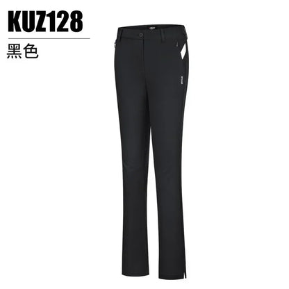 PGM Women Summer Golf Pants Ankles Cropped Fit Slim Elastic Flared Trousers Zip Pocket Waterproof Lady Golf Clothing KUZ128