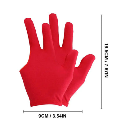 2Pcs Professional Open Finger Billiard Pool Gloves Snooker Pool Gloves Portable Light Elasticity Billiard Training Hand Gloves