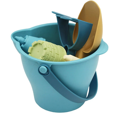 6PCS Beach Toys Beach Castle Bucket Shovel Rake Mold Digging Sand Kit Parent-Children Interactive Summer Outdoor Toys for Kids