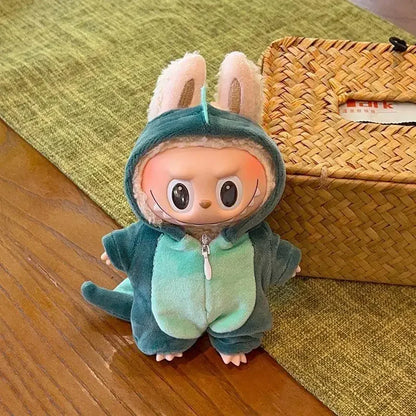 Dragon Animal Monster Onesie for Labubu V3 V2 V1 Baby Clothes Dinosaur Costume for Ropa Labubu Outfits